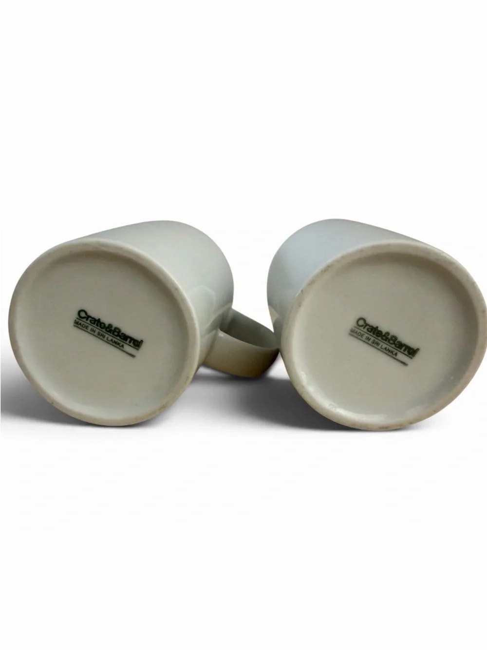 Crate&Barrel Classic White Ceramic Coffee Mug - Set of 2